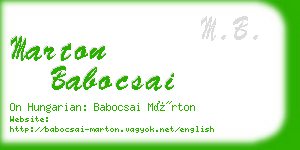 marton babocsai business card